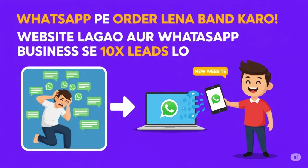 WhatsApp Pe Order Lena Band Karo! Website Lagao Aur WhatsApp Business Se 10x Leads Lo